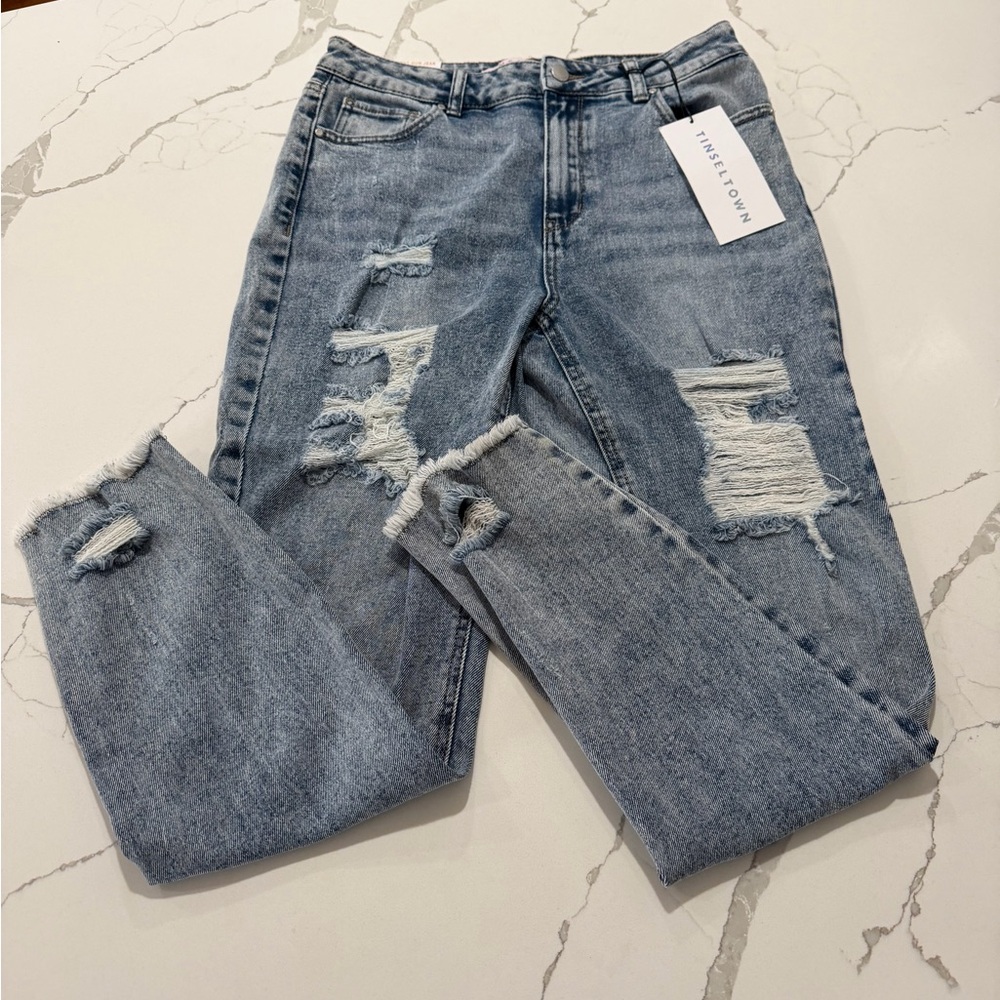 Tinseltown Light Blue Distressed Skinny Jeans